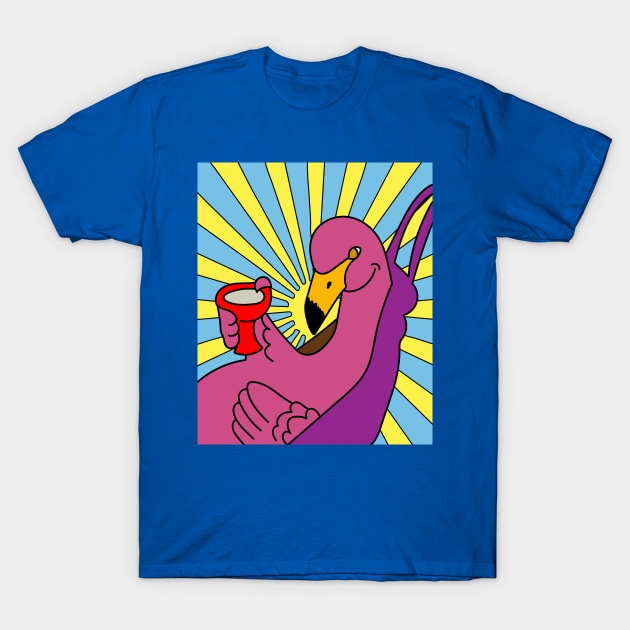 Time Out Drink Flamingo Rest Pink Bird T-Shirt by flofin